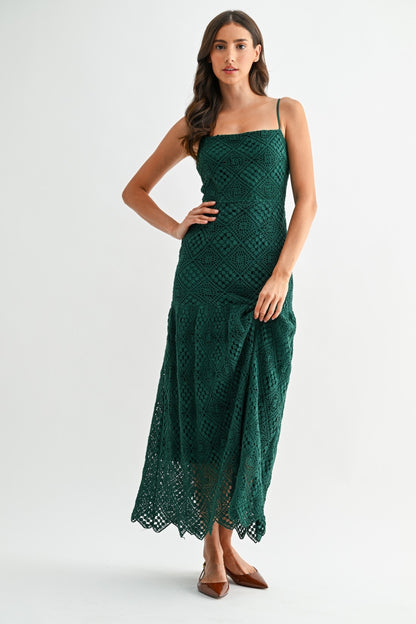 Emerald Crochet Dress