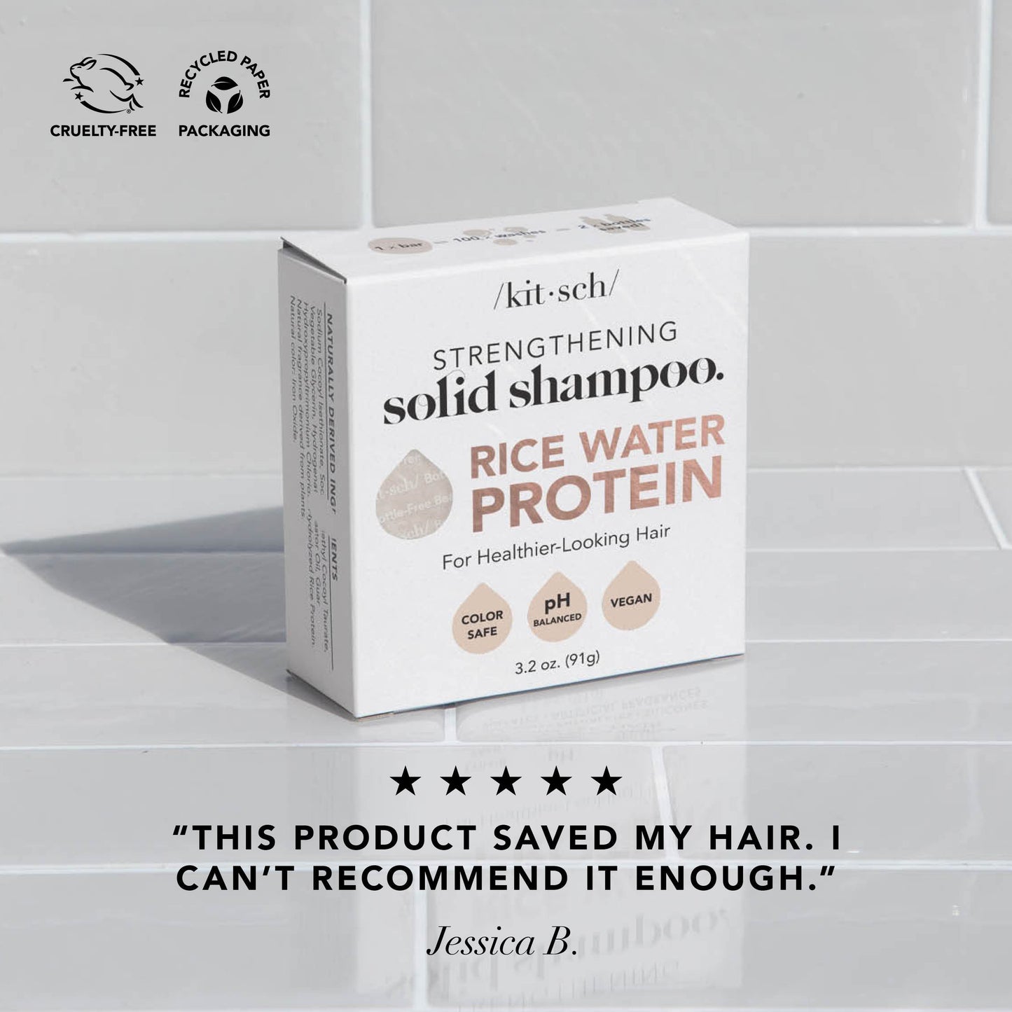 Rice Water Protein Shampoo Bar for Hair Growth