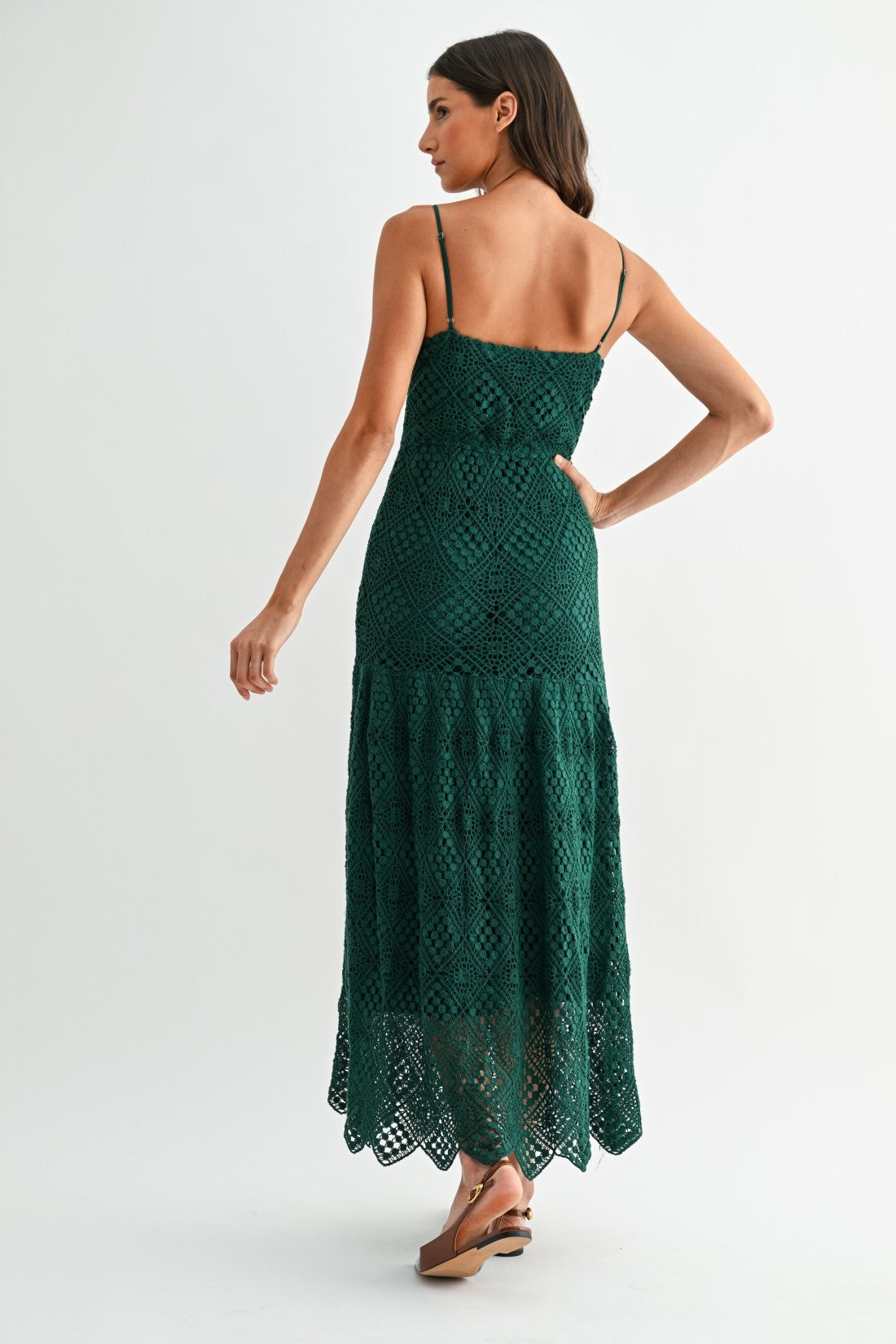 Emerald Crochet Dress
