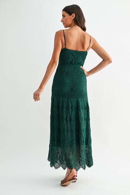 Emerald Crochet Dress