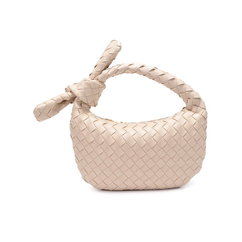 Lizbeth Woven Knot Clutch: Oatmilk