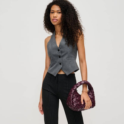 Noreen Woven Clutch: Oatmilk