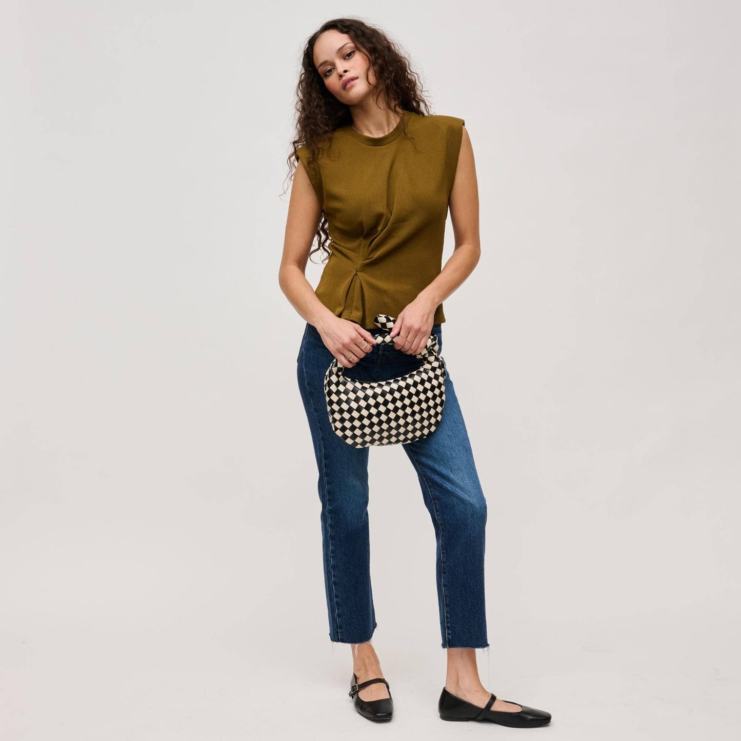 Lizbeth Woven Knot Clutch: Oatmilk