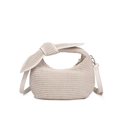 Paloma Knot Straw Crossbody: Tan
