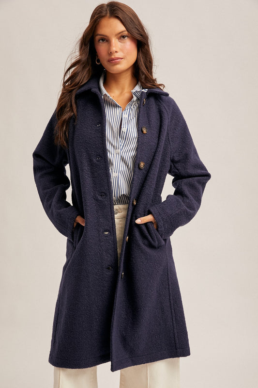 Navy Teddy Coat
