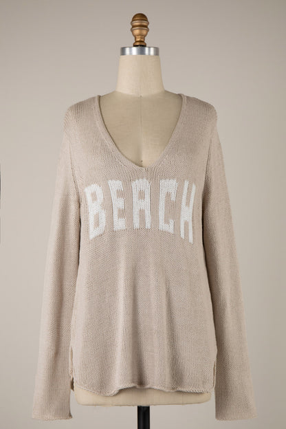 Beach Khaki Knit Sweater