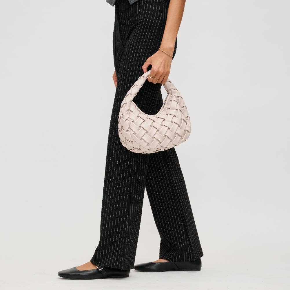 Noreen Woven Clutch: Oatmilk