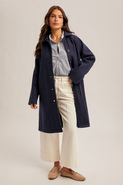 Navy Teddy Coat