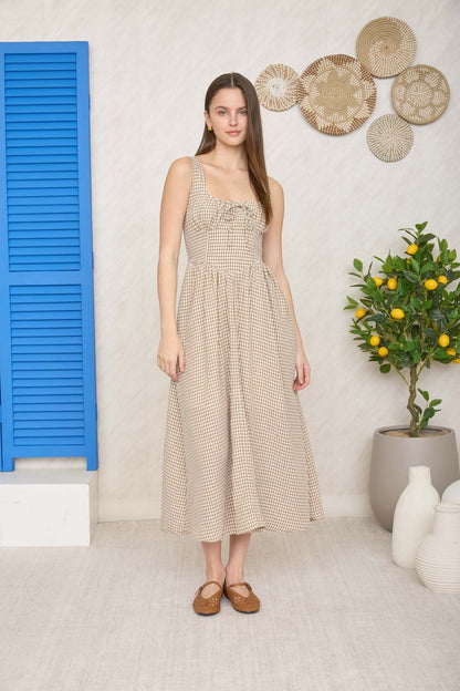 Cara Mocha Plaid Dress