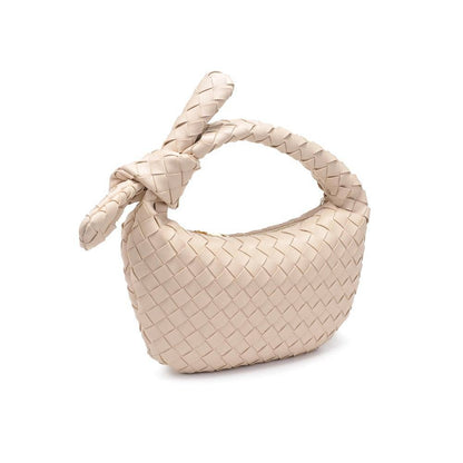 Lizbeth Woven Knot Clutch: Oatmilk