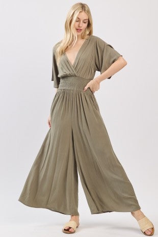 Olive Gauze Jumpsuit