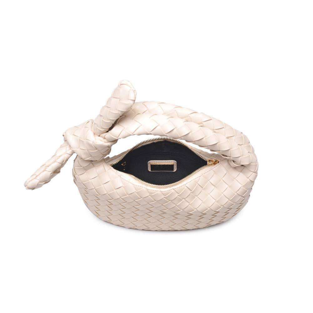 Lizbeth Woven Knot Clutch: Oatmilk