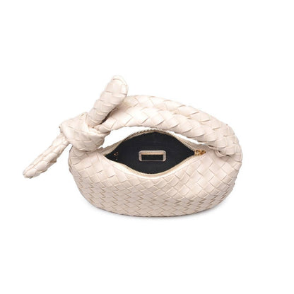 Lizbeth Woven Knot Clutch: Oatmilk