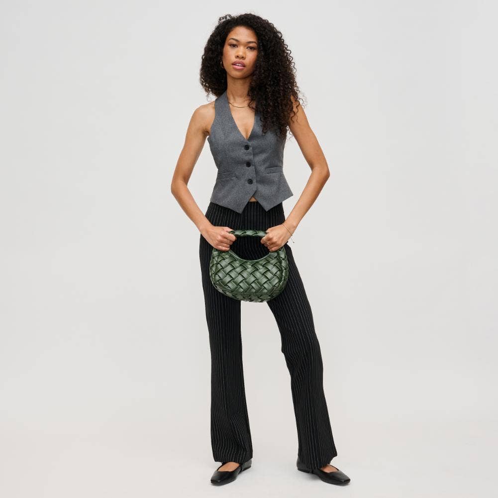 Noreen Woven Clutch: Oatmilk