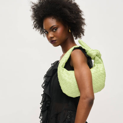 Lizbeth Woven Knot Clutch: Oatmilk