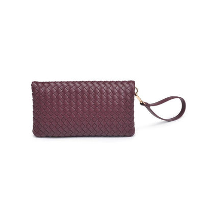 Aria Woven Wristlet Clutch: Merlot