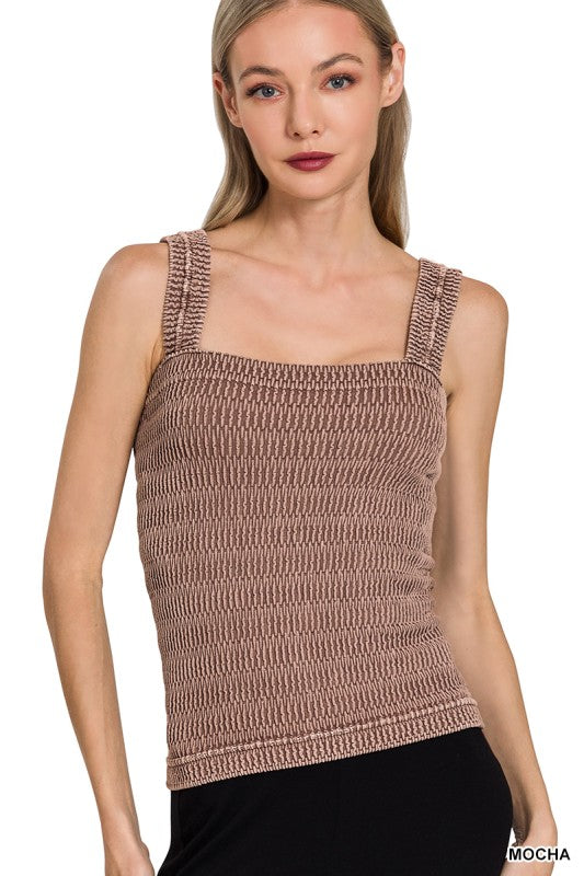 Mocha Stone Washed Top
