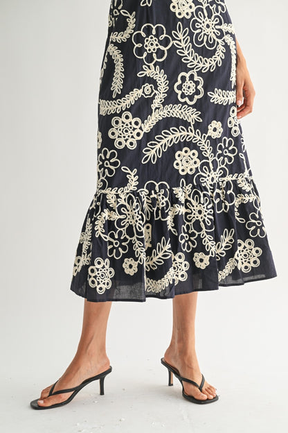 Exquisite Navy Floral Dress