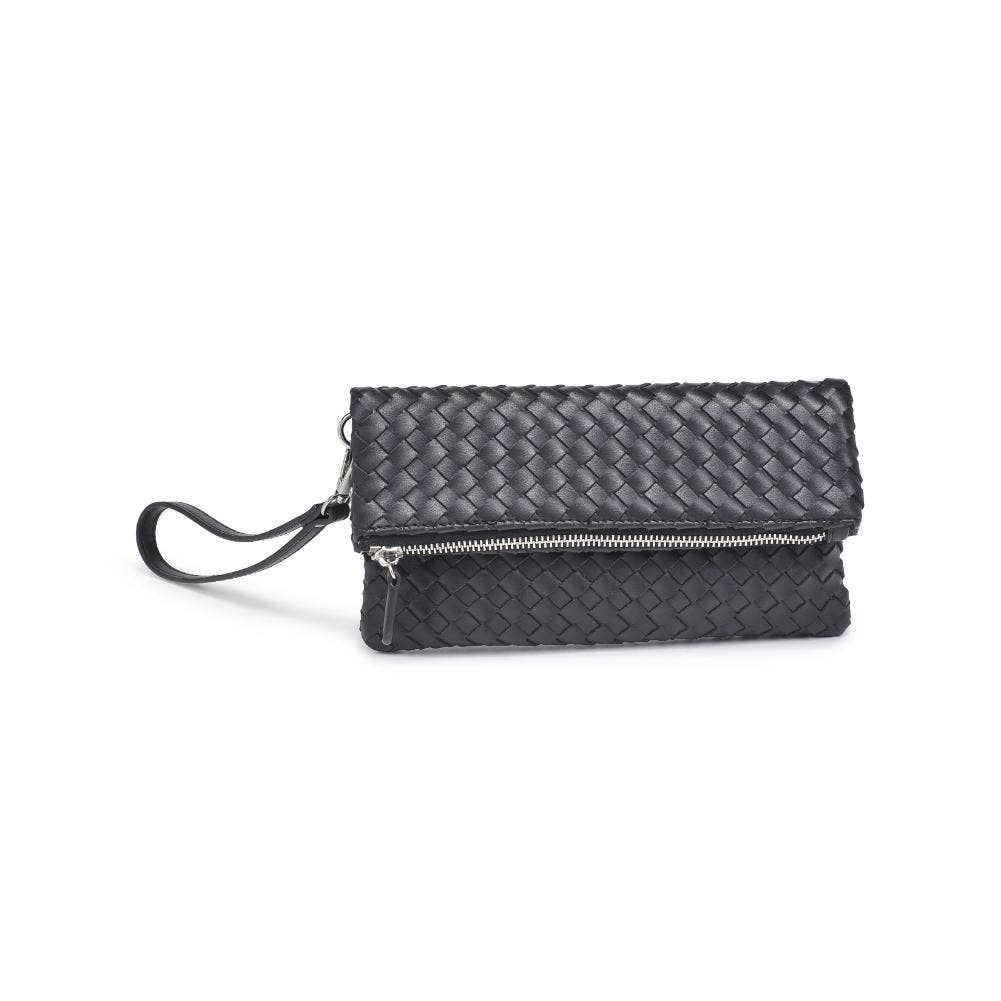 Aria Woven Wristlet Clutch: Merlot