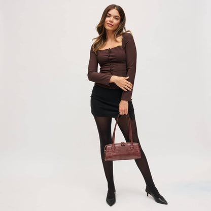 Nessa Shoulder Bag: Wine