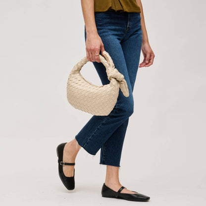 Lizbeth Woven Knot Clutch: Oatmilk