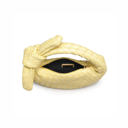 Lizbeth Woven Knot Clutch: Oatmilk