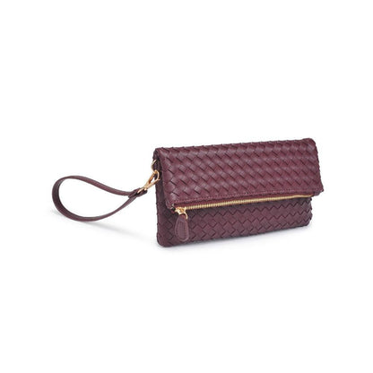 Aria Woven Wristlet Clutch: Merlot