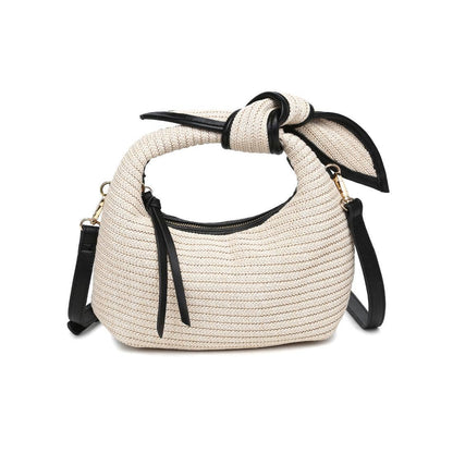 Paloma Knot Straw Crossbody: Tan