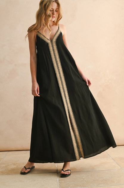 Straw Trimmed Dress