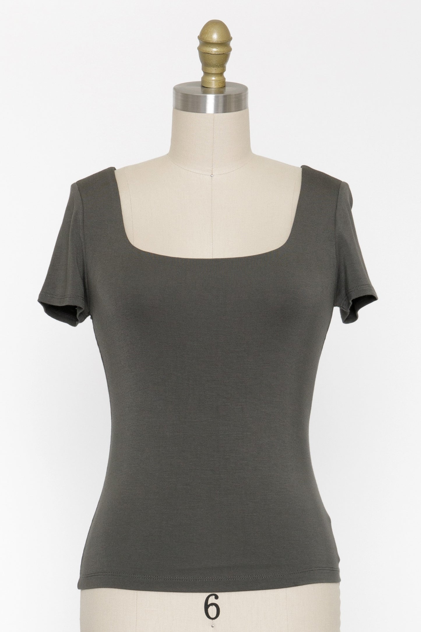 Gun Metal Short Sleeve Top