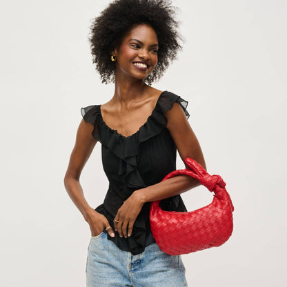 Lizbeth Woven Knot Clutch: Oatmilk