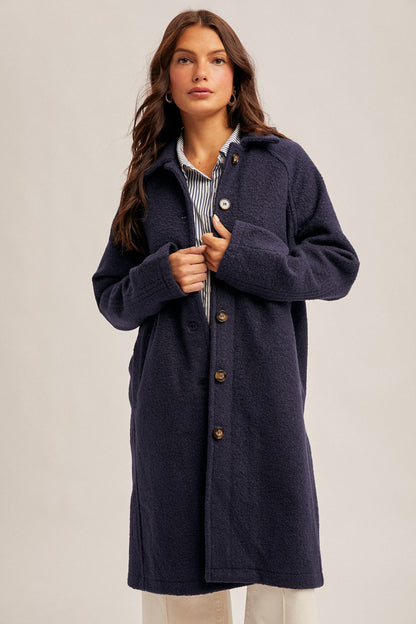 Navy Teddy Coat