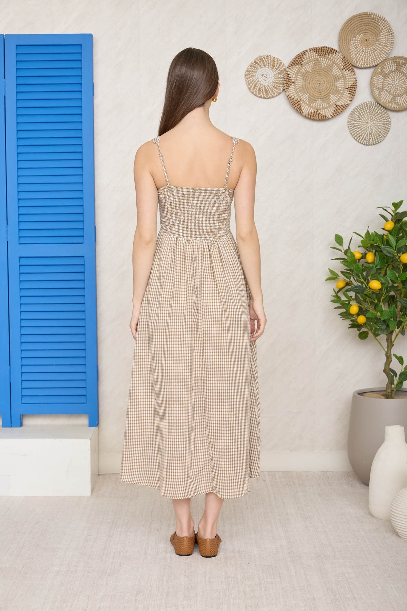 Cara Mocha Plaid Dress