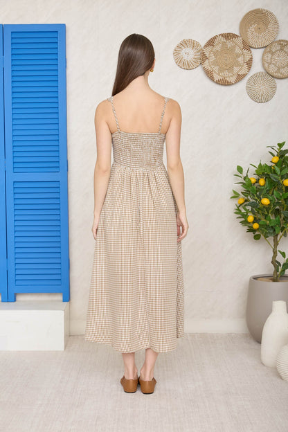 Cara Mocha Plaid Dress