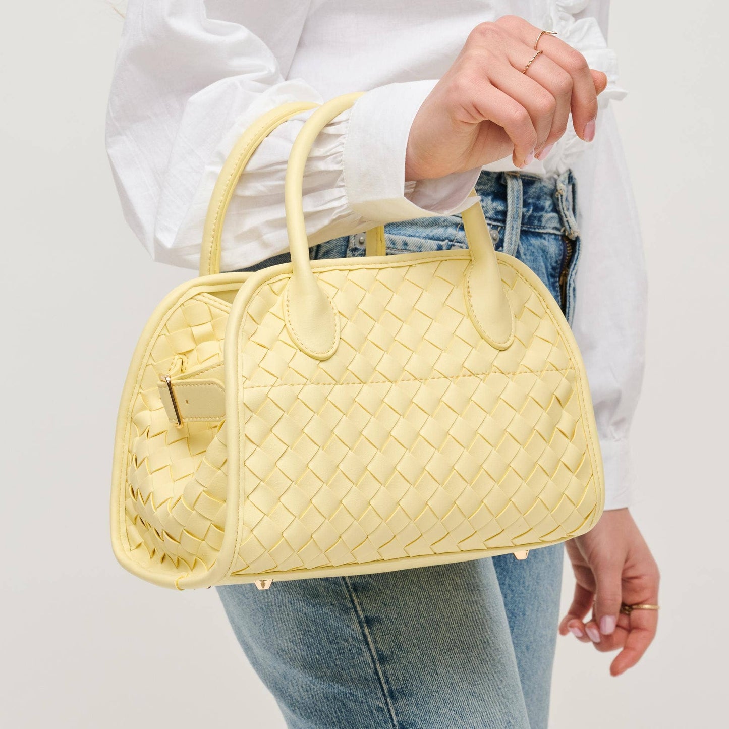 Kristie Woven Crossbody: Ivory