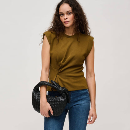 Lizbeth Woven Knot Clutch: Oatmilk