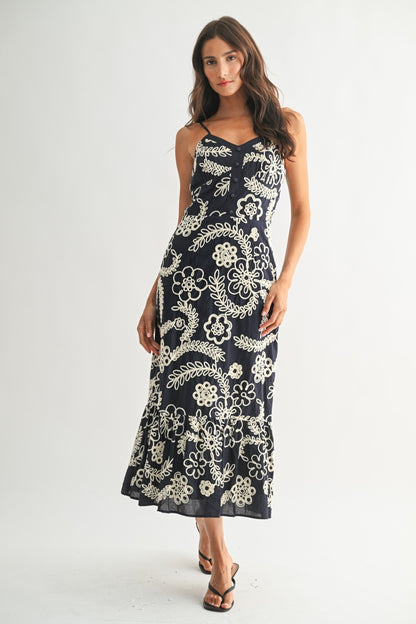 Exquisite Navy Floral Dress