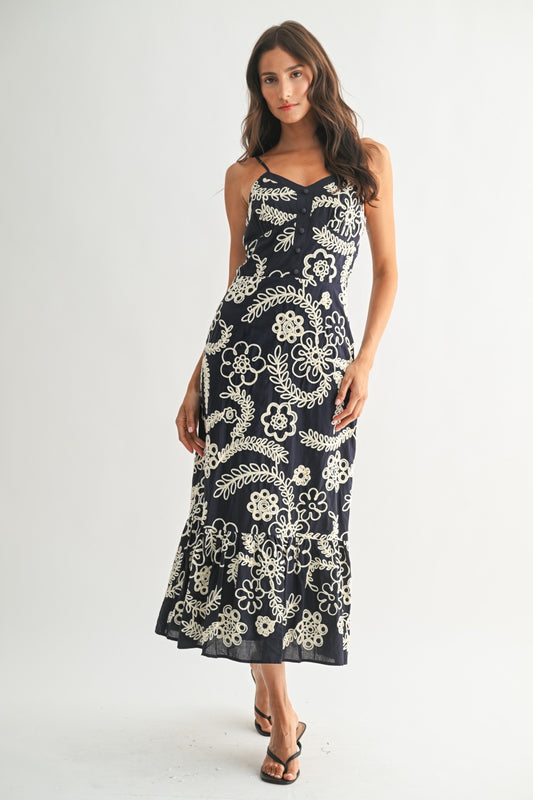 Exquisite Navy Floral Dress