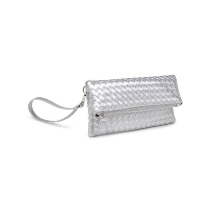 Aria Woven Wristlet Clutch: Merlot