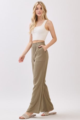 Olive Crosshatch Pants