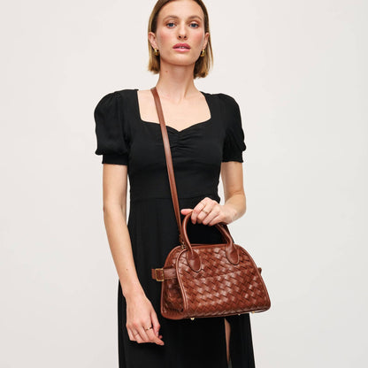 Kristie Woven Crossbody: Chocolate