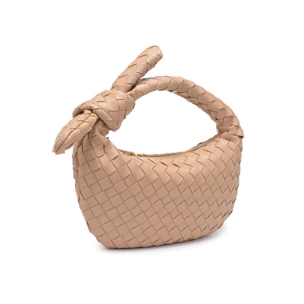 Lizbeth Woven Knot Clutch: Oatmilk