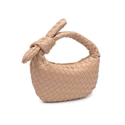 Lizbeth Woven Knot Clutch: Oatmilk