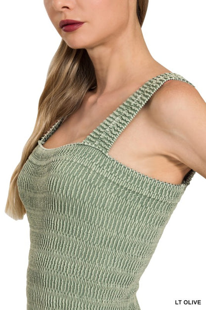 Olive Stone Washed Top