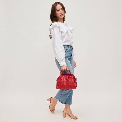 Kristie Woven Crossbody: Chocolate