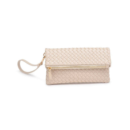 Aria Woven Wristlet Clutch: Merlot