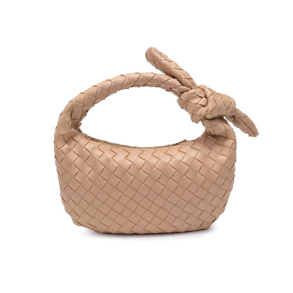 Lizbeth Woven Knot Clutch: Oatmilk