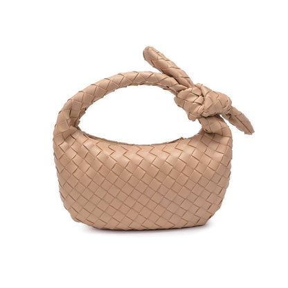 Lizbeth Woven Knot Clutch: Oatmilk