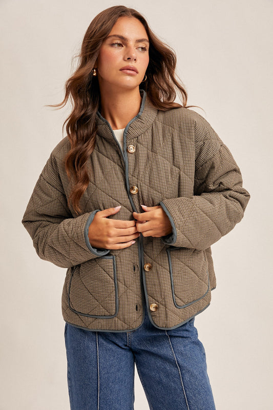 Olive Wood Quilted Jacket