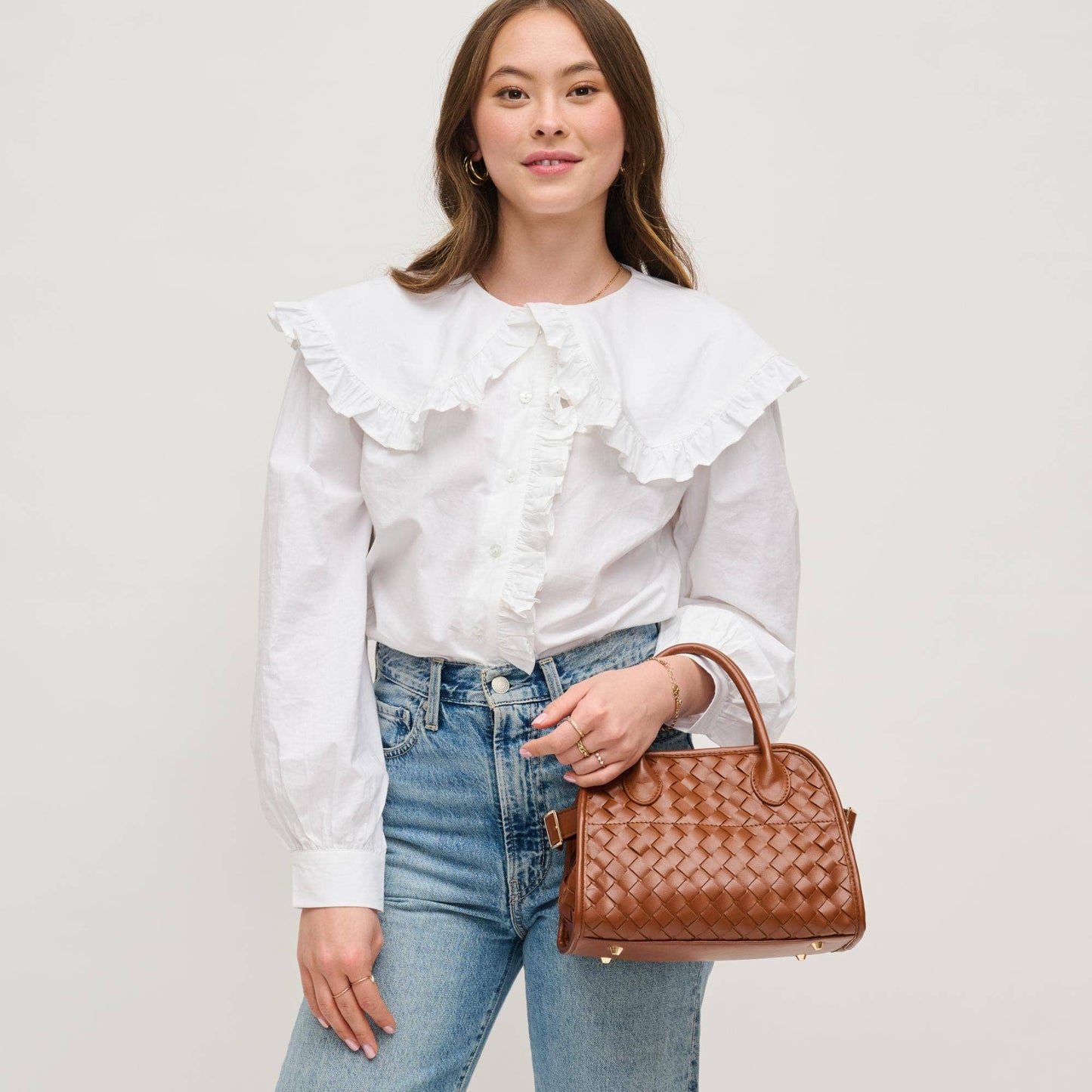 Kristie Woven Crossbody: Ivory